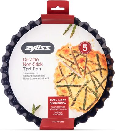 Форма для випічки Zyliss E980194 Springform, з антипригарним покриттям, з вуглецевої сталі, темно-синього кольору, з плоскою основою, 25 см