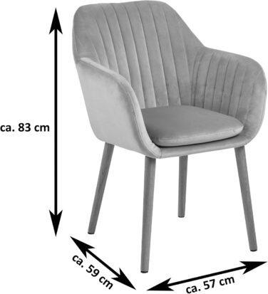 AC Design Furniture Стілець для їдальні Wendy, 57x61x83 см, Флаконно-зелений/Дуб, Велюр/Дуб
