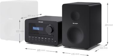 Компактна система SHARP XLB520D (40 Вт, DAB/FM, Bluetooth), чорна