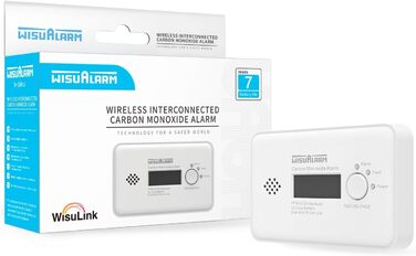 Датчик вуглекислого газу (CO) з LCD дисплеєм, 10 років роботи батареї, сертифікат TÜV, бездротовий