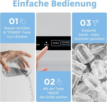 Льодогенератор Comfee RCI12GY1EU(E) Сірий: 12 кг/добу, самоочищення, 1.3л