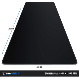 Килимок для миші Titanwolf XXXL 1500x800 мм - великий формат, гнучкий, з гумовою основою, для геймінгу, чорний