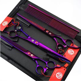 Професійні ножиці для стрижки домашніх тварин purple dragon 20,3 см 3 в 1-вигнуті вгору ножиці і ножиці для стрижки собак-ідеально підходить для грумера для домашніх тварин або сім'ї, 8 дюймів, фіолетовий