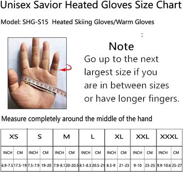 Обогревні рукавички SAVIOR HEAT для чоловіків та жінок, рукавички з підігрівом для зимового катання на лижах та ковзанах, рукавички для артриту, акумулятор 7.4V 2200mAh, USB-зарядка, чорний (XS)