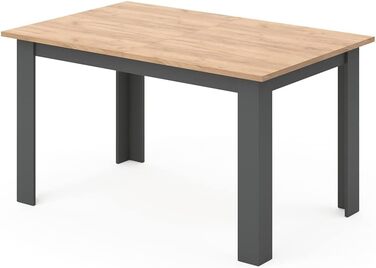 Стіл обідній Vicco Karlos, 140x90 см, шпон дуба/антрацит