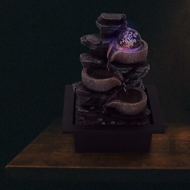 Критий фонтан LEMODO Скеля світлодіодне освітлення рухома скляна куля декоративний фонтан для дому та офісу