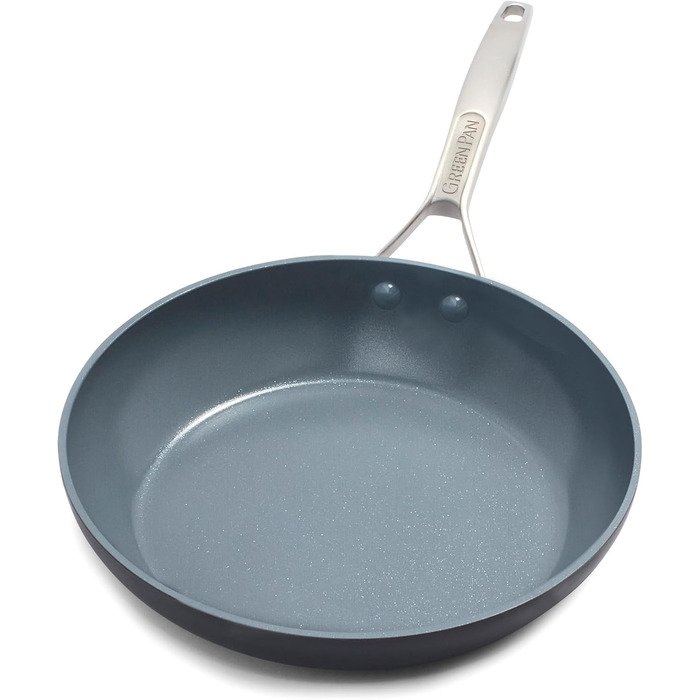 GreenPan Paris Pro сковорода з антипригарним покриттям Hartelox, 25.4 см, без PFAS, для посудомийної машини, сіра