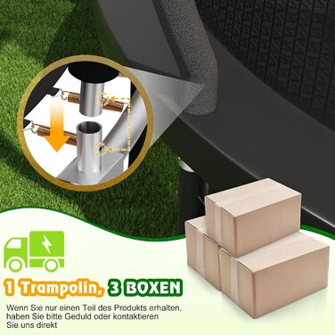 Батут Devoko вуличний з сіткою та кільцем для баскетболу, діаметр 366 см, до 150 кг, чорний