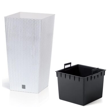 Квітчанка Prosperplast з ротангу, 26.5 x 26.5 x 50 см, білий, для дому та саду