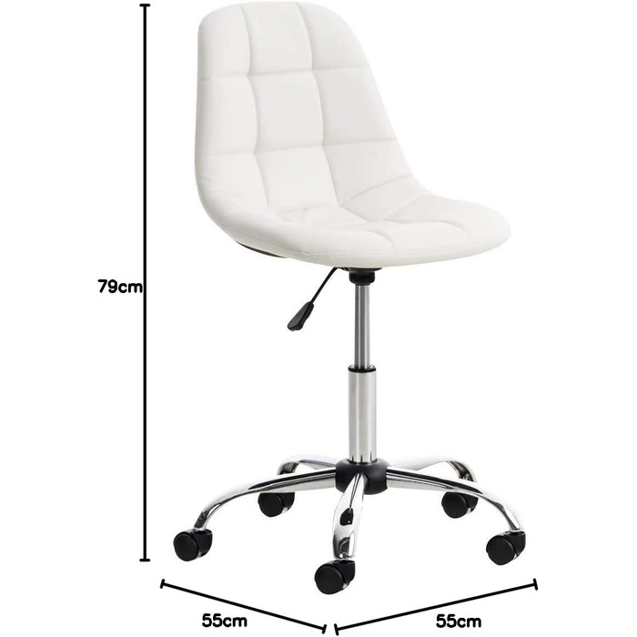 Офісне крісло CLP Emil - регульована висота, поворотний, з штучною шкірою, білий колір