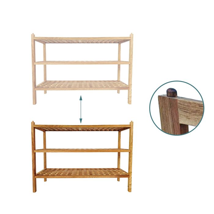 Стелаж для взуття Relaxdays з горіхового дерева з 3 ярусами