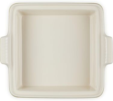 Каструля Le Creuset Heritage з кришкою, чавунна, квадратна, 22,9 см, біла (Leaf It to Me)