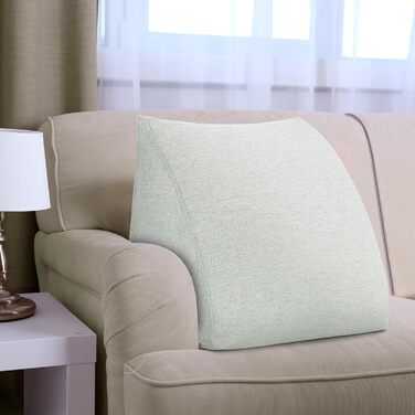 Підкова для читання Bettkeil, регульована подушка для читання, трикутна подушка, подушка-підкова, подушка для попереку, шиї, спини з знімним льняним чохлом (жовтий, 45см)