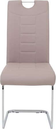 Набір з 4 кухонних стільців Hela Ruby, штучна шкіра капучино, металевий каркас, хромована ручка, до 140 кг