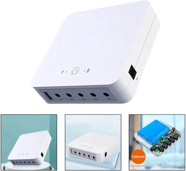 Mini USV 13200mAh з живленням від акумулятора для роутера: 5V, 9V, 12V, 19V