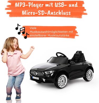 Дитячий електромобіль Mercedes CLS 350 AMG Babycar, 12V, ліцензія, шкіряне сидіння, MP3, пульт, чорний