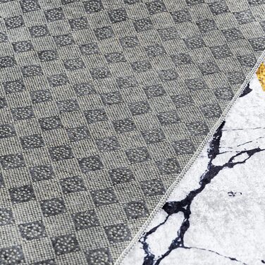 Сучасний Мазовецький килим-миється килим з коротким ворсом-М'який килим для вітальні, спальні , їдальні-килими з мармуровим абстрактним малюнком-чорний сірий золотий (140 х 200 см, сіре золото / 23021)