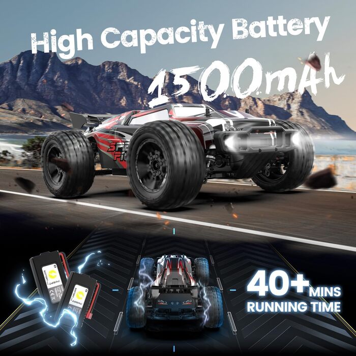 Радіокерований позашляховик DEERC 9206E 1:10 4WD, 48 км/год, 2 акумулятори, для дітей та дорослих