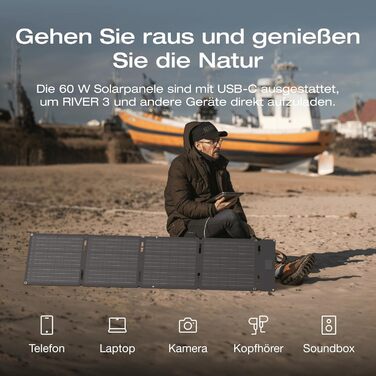 Електростанція EcoFlow RIVER 3+60W: 245 Wh, LFP акумулятор, 600W, USB, UPS, для кемпінгу та подорожей (відновлена)