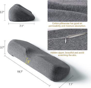 Подушки для шийної шиї для полегшення болю, валик для шиї з піни з ефектом пам'яті, рулонна подушка для підтримки шиї (темно-сірий)
