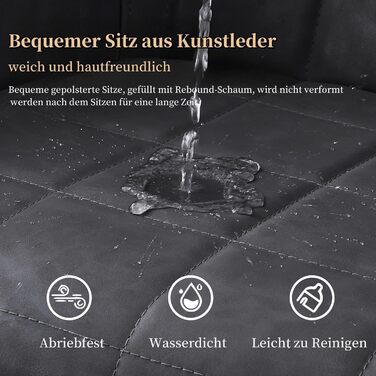 CLIPOP Комплект з 2-х обідніх стільців, з підлокітниками, з штучної шкіри, для кухні, вітальні, обідньої кімнати (штучна шкіра, темно-сірий)