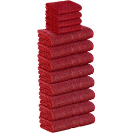 Рушники для гостей / 8 рушників для рук) в червоному кольорі / преміум набір рушників з 100 бавовни, 500 г/м, 12 упаковок, 12 TLG. (4