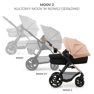 Дитяча коляска Kinderkraft MOOV2 4 в 1 з автокріслом I-SIZE, бежевий PRO, до 22 кг