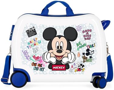 Дитяча валіза Disney Mickey Be Cool Blue 50 x 39 x 20 см жорсткий бічний кодовий замок з ABS 34 л 1,8 кг 4 рулони ручної поклажі