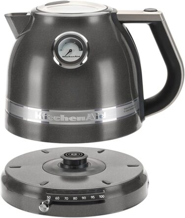 Електричний чайник KitchenAid з регулюванням температури 50-100°C, 1.5L, нержавіюча сталь, Empire, з індикатором рівня води та фільтром від накипу