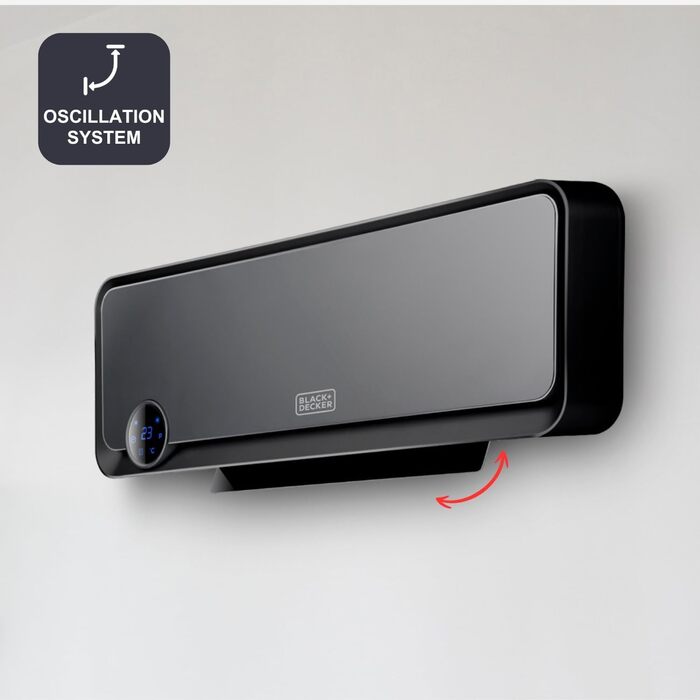 Конвектор BLACK+DECKER BXCSH1800E, 1800 Вт, чорний, з можливістю кріплення на стіні