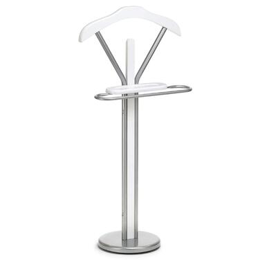 Стійка для одягу IDIMEX Fabio з вішалкою та полицею - безшумний дворецький, органайзер для одягу (білий)