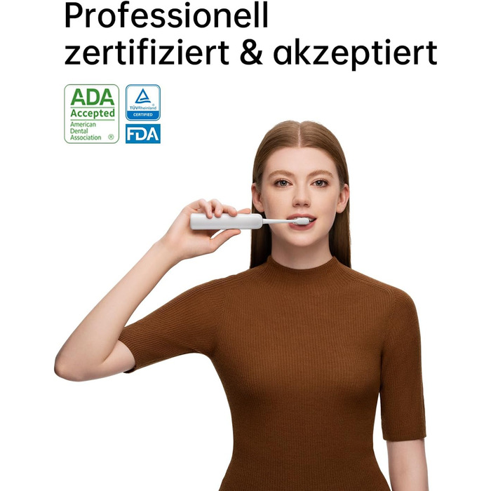 Електрична зубна щітка Laifen Wave: звукова, з вібрацією та осциляцією, 3 насадки, IPX7, біла (ABS)