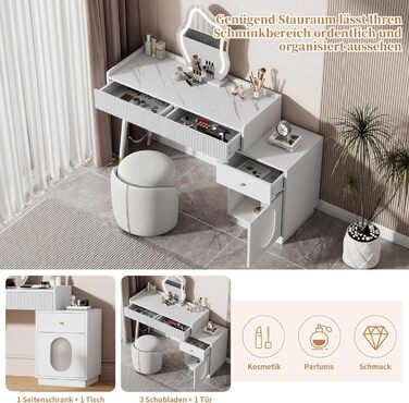 Сучасний туалетний столик ModernLuxe з дзеркалом та 5 висувними ящиками (100x76x40 см)