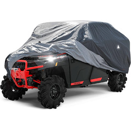 Чотиримісний брезент WALSER All Weather Plus, водонепроникний чохол для позашляховиків, всепогодний складаний гараж, стійкий до ультрафіолетового випромінювання, чорний брезент для автомобіля, S (Д 320x165x185 см)
