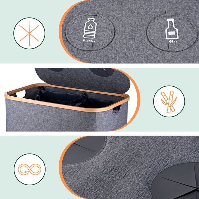 Контейнер для збору пляшок Relaxdays з двома відділеннями