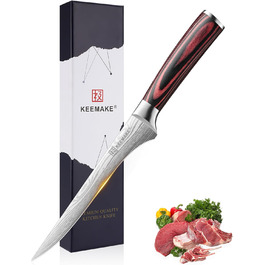 KEEMAKE Набір кухонних ножів: професійний ніж шеф-кухаря з захистом леза, універсальний ніж для м'яса, овочів та риби (15 см)