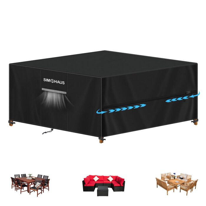 Захисний чохол для садово-патіо меблів: стіл, вологостійкий, 250x250x90 см, 420D Oxford