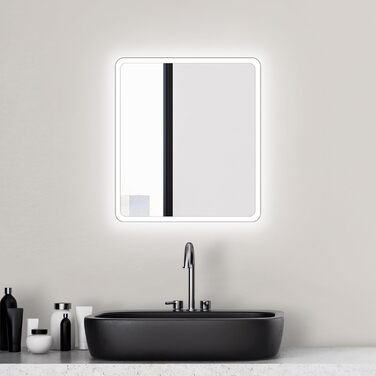 Дзеркало для ванної кімнати Talos Moon з підсвічуванням 120x70 см, вологостійке (Aluminium)