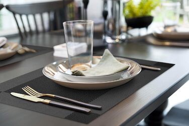 Набір серветок на стіл More Décor, 6 шт., сірий (чорний), PVC-вініл, миючі, термостійкі, для кухні та їдальні