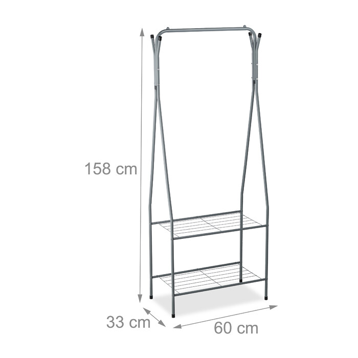 Relaxdays Вішалка для одягу з 2 полицями