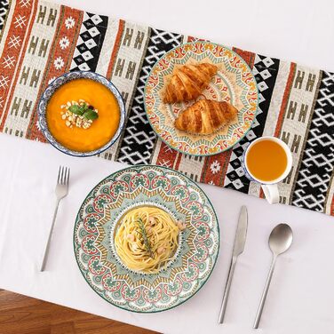 Набір посуду Vancasso MANDALA 48 предметів: сервіз для 12 осіб, ручна робота, богемський стиль