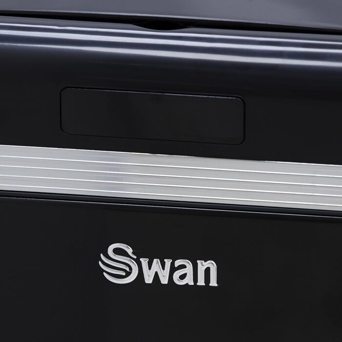 Сміттєвий бак Swan Retro з датчиком руху, 45 л, метал, чорний - розумний контейнер для сортування сміття, великий об'єм, вінтажний дизайн