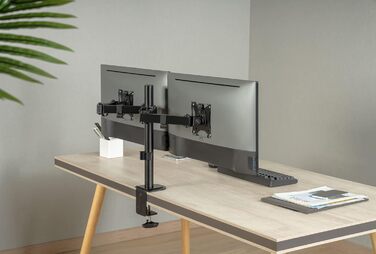 Кріплення для монітора Xantron® ECO-E62: 2 монітори (17-32 дюйми), VESA 75x75 & 100x100, для плоских та вигнутих моніторів, з монтажним комплектом
