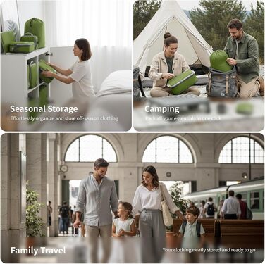 Набір компресійних органайзерів для одягу Cipway для подорожей, ультралегкі пакувальні куби для валізи та рюкзака, 6 шт, зелений