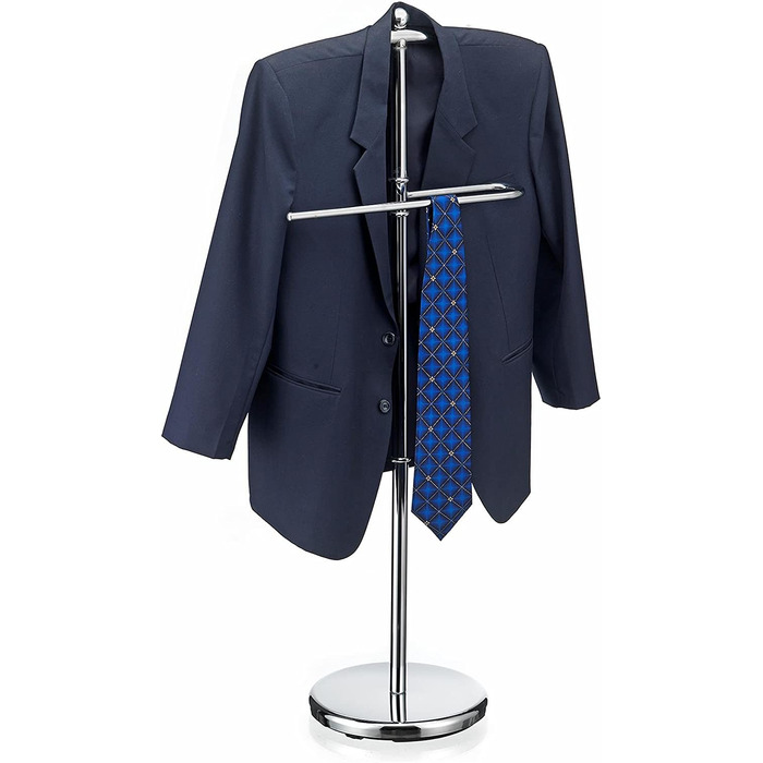 Стійка для одягу чоловіча CARO-Möbel JÖRG з вішалкою для штанів (хром)