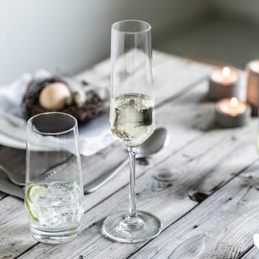 Набір для романтичного вечора Zwiesel Glas Date Night Pure (4 шт.): келихи для шампанського (297 мл) та червоного вина (540 мл), Tritan®-кришталь, Made in Germany