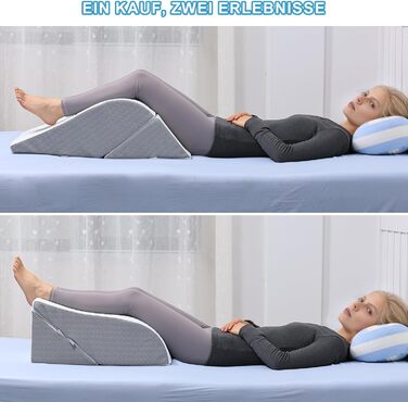 Подушка для ніг та колін 2-в-1 HAVARGO — ортопедичний підйомник для ніг із пінополіуретану для зняття набряків та покращення кровообігу, регульована висота