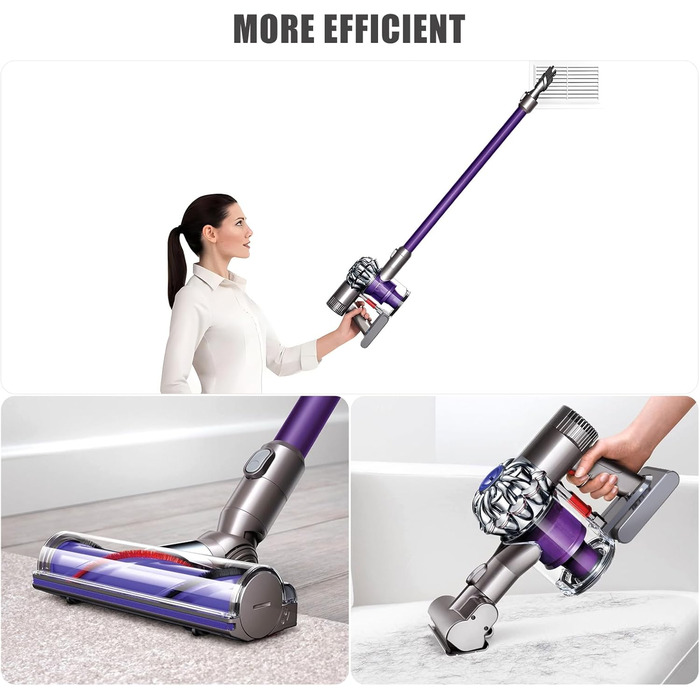 Змінна батарея EVARY 6000 мАг для Dyson V6, сумісна з DC62/DC58/DC59/DC61, в т.ч. 2 фільтри щітка