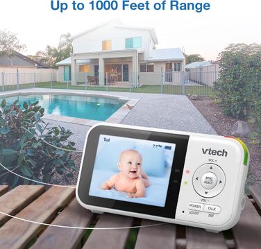 Відеоняня з камерою та монітором, акумулятор на 19 годин, радіус дії 305 м, автоматичний режим