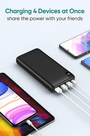 Вт PD, 4 порти, сумісний зі смартфонами та планшетами, 26800mAh, 22,5